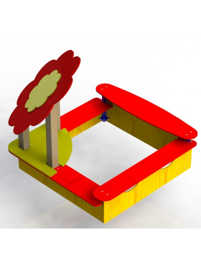 Пісочниця квіточка з лавками і навісом